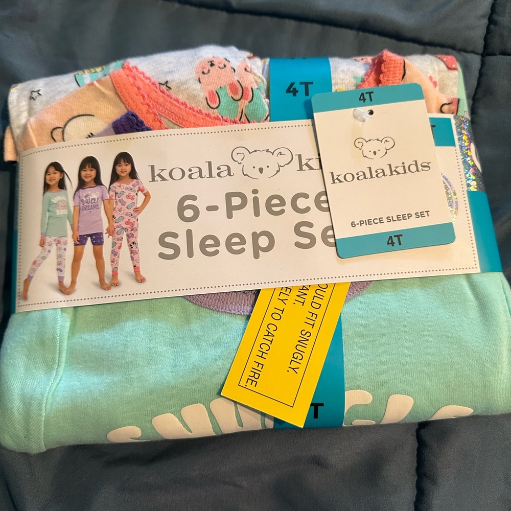 Koala Kids 6-Piece Sleep Set - Mint & Multi